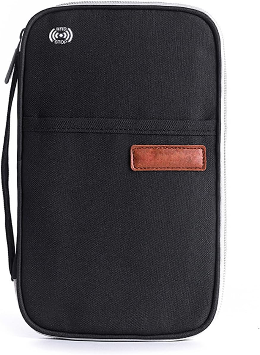 Travel Passport Wallet Passport Covers,RFID Family Travel Passport Holder,Waterproof Travel Document Organizer,Vaccine Card Holder,Zippered Passport Holder Wallet for Women and Men