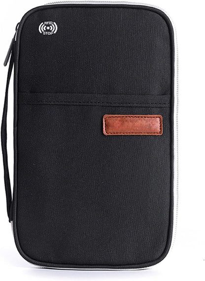 Travel Passport Wallet Passport Covers,RFID Family Travel Passport Holder,Waterproof Travel Document Organizer,Vaccine Card Holder,Zippered Passport Holder Wallet for Women and Men