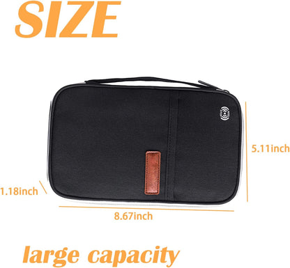 Travel Passport Wallet Passport Covers,RFID Family Travel Passport Holder,Waterproof Travel Document Organizer,Vaccine Card Holder,Zippered Passport Holder Wallet for Women and Men
