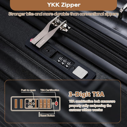 Carry On Luggage, Expandable Suitcase with Smart Cup Holder and USB Port, 20 IN Hardside Checked with TSA Lock Spinner Double Wheels, White