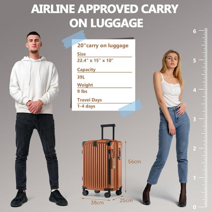 Carry On Luggage, Expandable Suitcase with Smart Cup Holder and USB Port, 20 IN Hardside Checked with TSA Lock Spinner Double Wheels, White