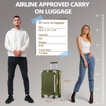 Carry On Luggage, Expandable Suitcase with Smart Cup Holder and USB Port, 20 IN Hardside Checked with TSA Lock Spinner Double Wheels, White