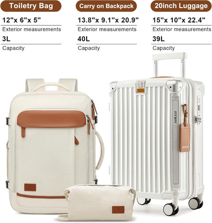 Carry On Luggage, Expandable Suitcase with Smart Cup Holder and USB Port, 20 IN Hardside Checked with TSA Lock Spinner Double Wheels, White