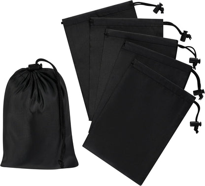 Drawstring Bag with Toggle - Nylon Cinch and Ditty Pouch for Shoes, Pantry, Closet, Travel (Red, 12 x 16 Inch, Set of 6)