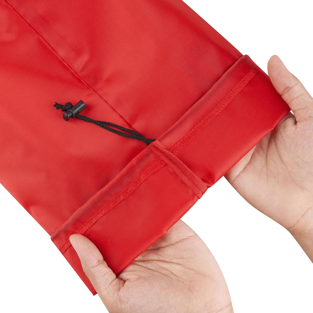 Drawstring Bag with Toggle - Nylon Cinch and Ditty Pouch for Shoes, Pantry, Closet, Travel (Red, 12 x 16 Inch, Set of 6)