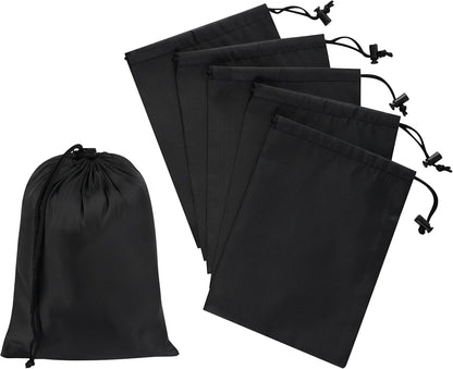 Drawstring Bag with Toggle - Nylon Cinch and Ditty Pouch for Shoes, Pantry, Closet, Travel (Red, 12 x 16 Inch, Set of 6)