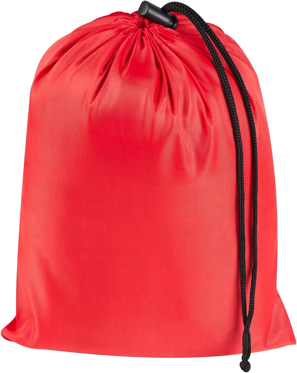 Drawstring Bag with Toggle - Nylon Cinch and Ditty Pouch for Shoes, Pantry, Closet, Travel (Red, 12 x 16 Inch, Set of 6)