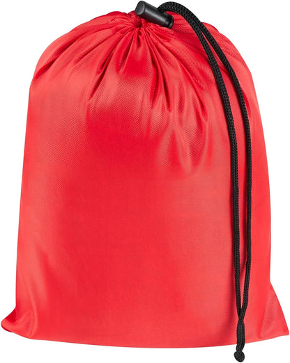 Drawstring Bag with Toggle - Nylon Cinch and Ditty Pouch for Shoes, Pantry, Closet, Travel (Red, 12 x 16 Inch, Set of 6)