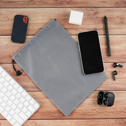 Drawstring Bag with Toggle - Nylon Cinch and Ditty Pouch for Shoes, Pantry, Closet, Travel (Red, 12 x 16 Inch, Set of 6)