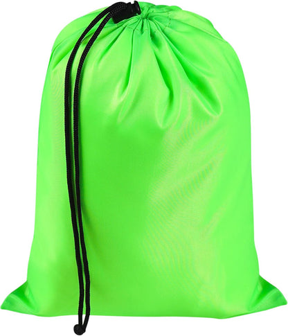 Drawstring Bag with Toggle - Nylon Cinch and Ditty Pouch for Shoes, Pantry, Closet, Travel (Red, 12 x 16 Inch, Set of 6)