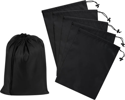 Drawstring Bag with Toggle - Nylon Cinch and Ditty Pouch for Shoes, Pantry, Closet, Travel (Red, 12 x 16 Inch, Set of 6)