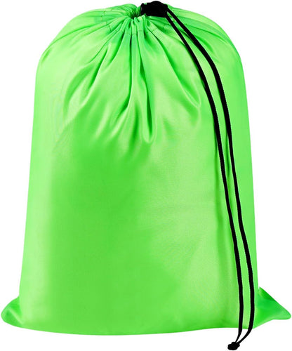 Drawstring Bag with Toggle - Nylon Cinch and Ditty Pouch for Shoes, Pantry, Closet, Travel (Red, 12 x 16 Inch, Set of 6)