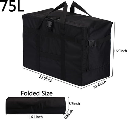 Carry on Travel Duffle Bag,Foldable Heavy Duty Overnight Bag,Larger Size Tear Resistant Water Resistant Packable Luggage for Weekender/Vacation/Camping/Beach/Tent