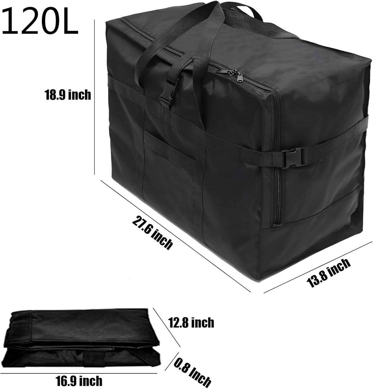 Carry on Travel Duffle Bag,Foldable Heavy Duty Overnight Bag,Larger Size Tear Resistant Water Resistant Packable Luggage for Weekender/Vacation/Camping/Beach/Tent
