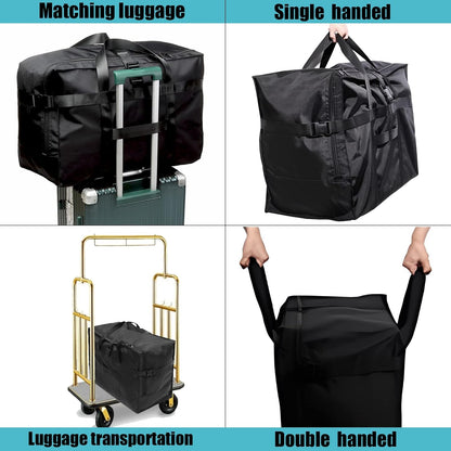 Carry on Travel Duffle Bag,Foldable Heavy Duty Overnight Bag,Larger Size Tear Resistant Water Resistant Packable Luggage for Weekender/Vacation/Camping/Beach/Tent