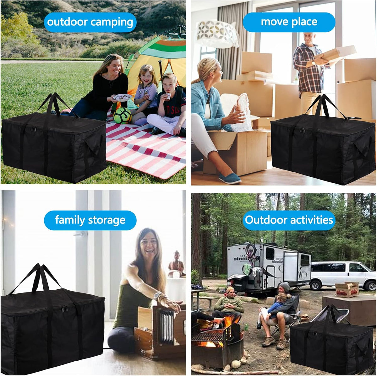 Carry on Travel Duffle Bag,Foldable Heavy Duty Overnight Bag,Larger Size Tear Resistant Water Resistant Packable Luggage for Weekender/Vacation/Camping/Beach/Tent