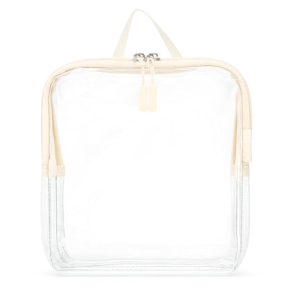 TSA Approved Toiletry Bag, Clear, Quart Size, Taupe | 3-1-1 Liquids for Carry On Travel, Toiletries Organizer, Cosmetic Pouch with Zipper, Travel Accessories