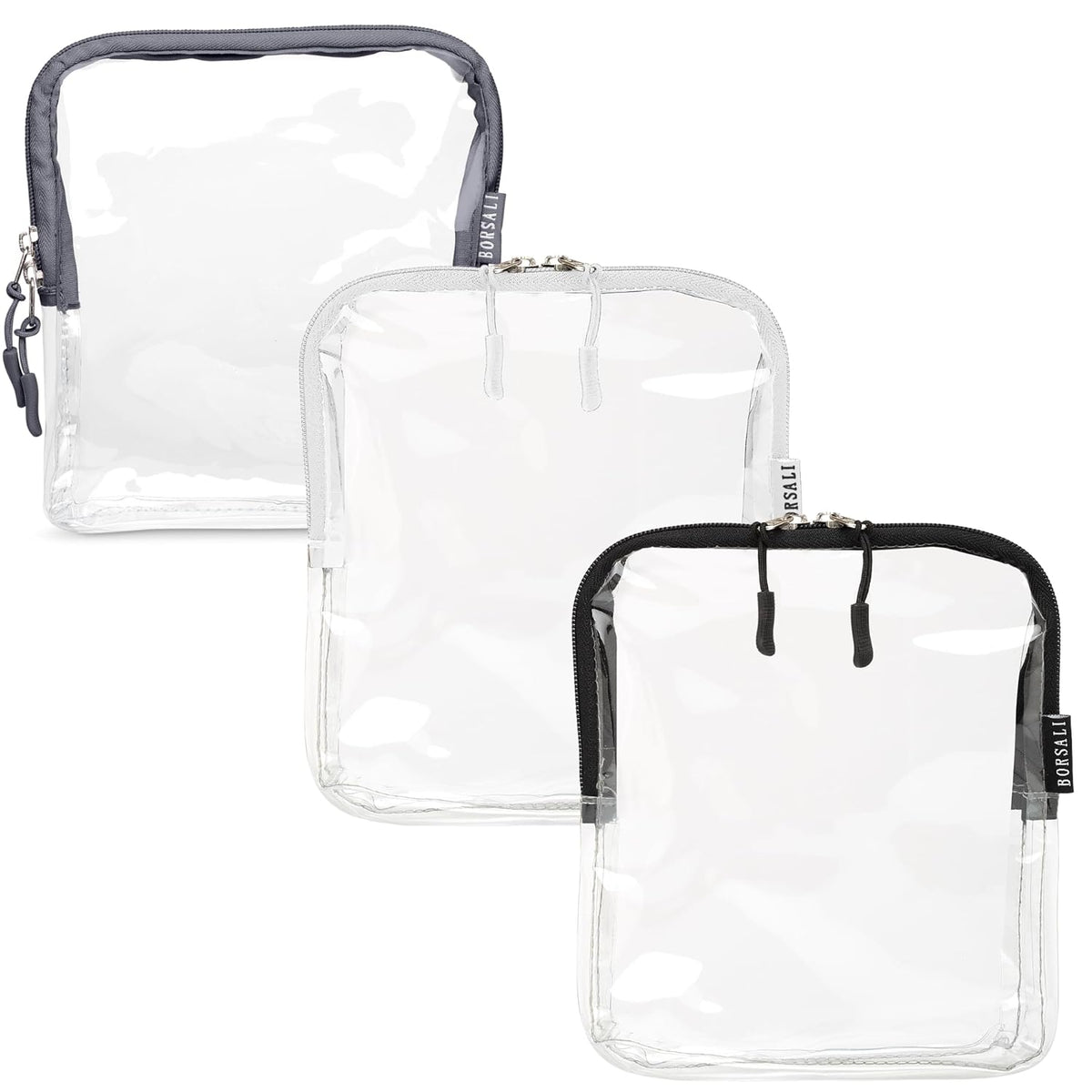 TSA Approved Toiletry Bag, Clear, Quart Size, Taupe | 3-1-1 Liquids for Carry On Travel, Toiletries Organizer, Cosmetic Pouch with Zipper, Travel Accessories