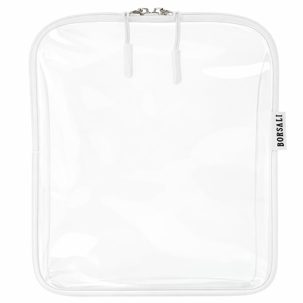 TSA Approved Toiletry Bag, Clear, Quart Size, Taupe | 3-1-1 Liquids for Carry On Travel, Toiletries Organizer, Cosmetic Pouch with Zipper, Travel Accessories