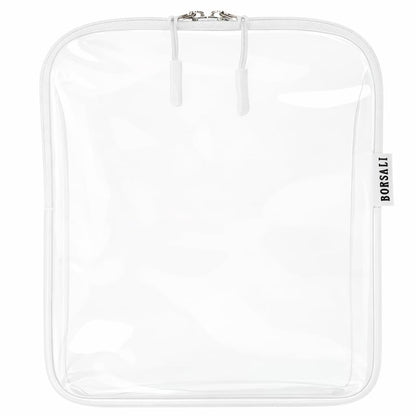 TSA Approved Toiletry Bag, Clear, Quart Size, Taupe | 3-1-1 Liquids for Carry On Travel, Toiletries Organizer, Cosmetic Pouch with Zipper, Travel Accessories