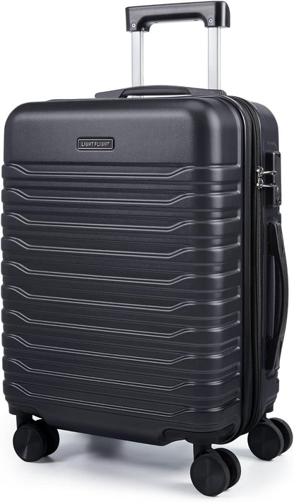 Expandable Carry On Luggage 22x14x9 Airline Approved with Double Spinner Wheels, 20 Inch Lightweight Hard Shell Rolling Suitcases with TSA Lock, Blue