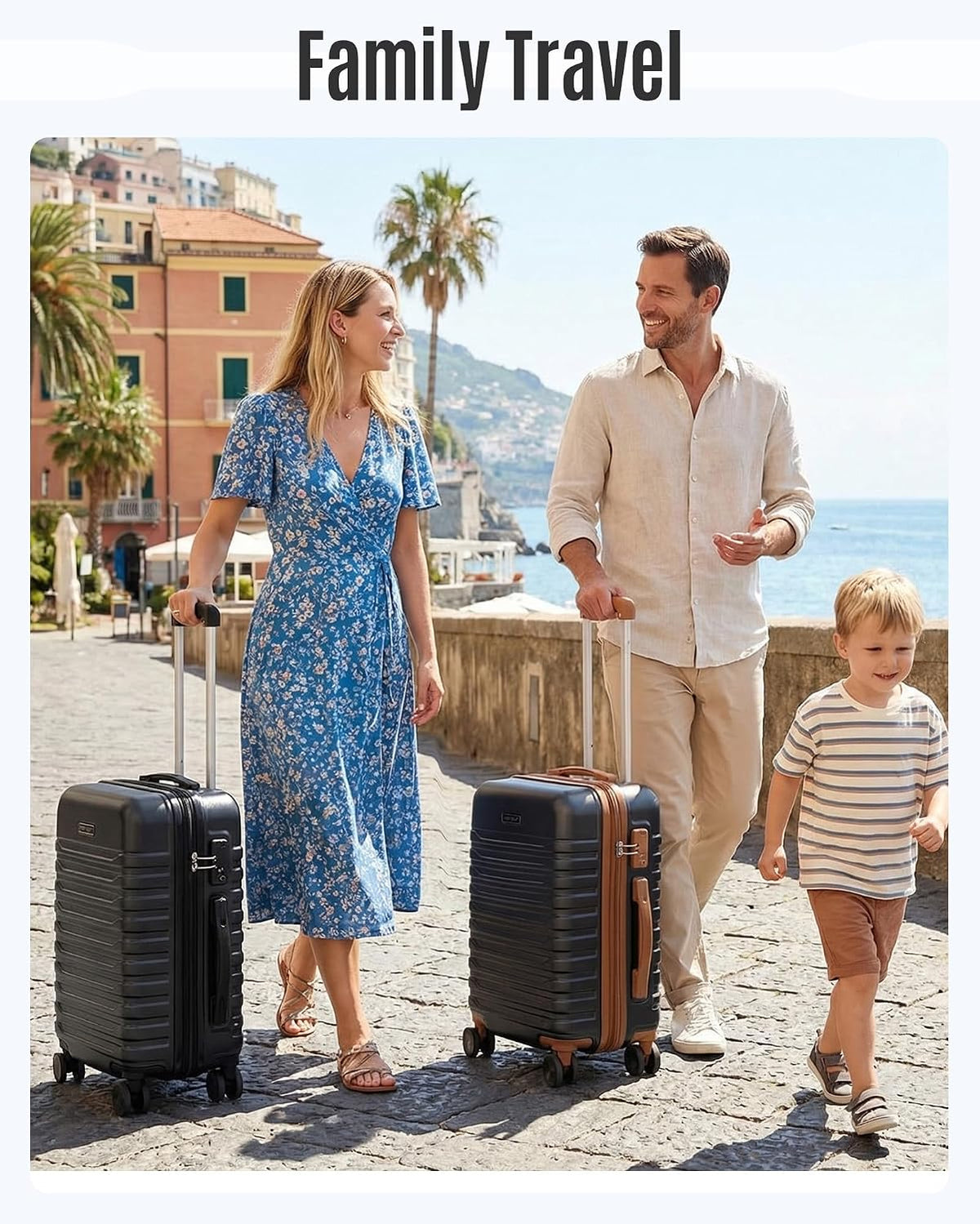 Expandable Carry On Luggage 22x14x9 Airline Approved with Double Spinner Wheels, 20 Inch Lightweight Hard Shell Rolling Suitcases with TSA Lock, Blue