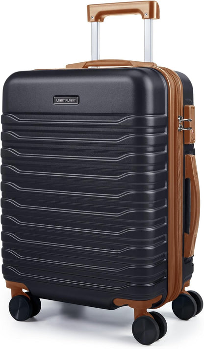 Expandable Carry On Luggage 22x14x9 Airline Approved with Double Spinner Wheels, 20 Inch Lightweight Hard Shell Rolling Suitcases with TSA Lock, Blue