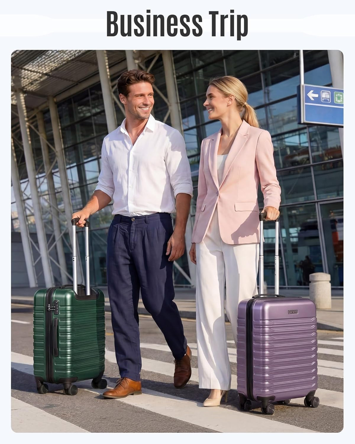 Expandable Carry On Luggage 22x14x9 Airline Approved with Double Spinner Wheels, 20 Inch Lightweight Hard Shell Rolling Suitcases with TSA Lock, Blue