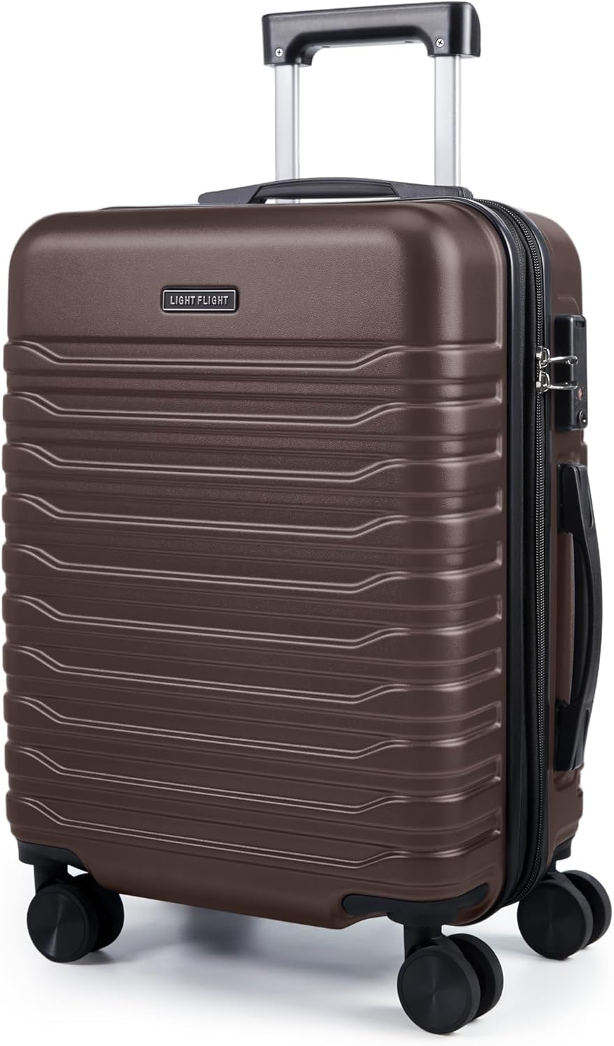 Expandable Carry On Luggage 22x14x9 Airline Approved with Double Spinner Wheels, 20 Inch Lightweight Hard Shell Rolling Suitcases with TSA Lock, Blue
