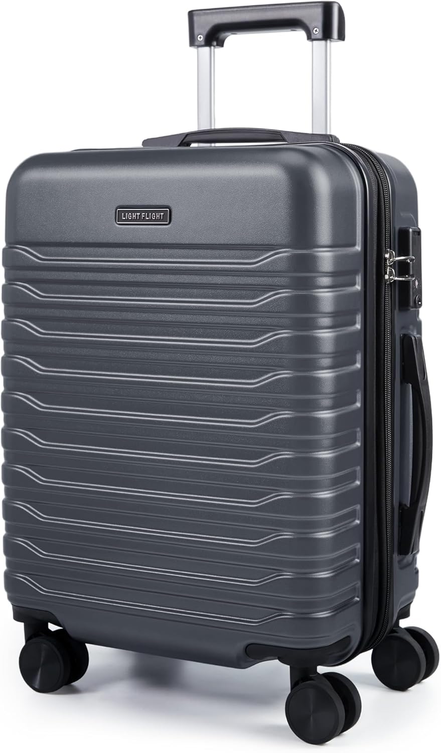 Expandable Carry On Luggage 22x14x9 Airline Approved with Double Spinner Wheels, 20 Inch Lightweight Hard Shell Rolling Suitcases with TSA Lock, Blue
