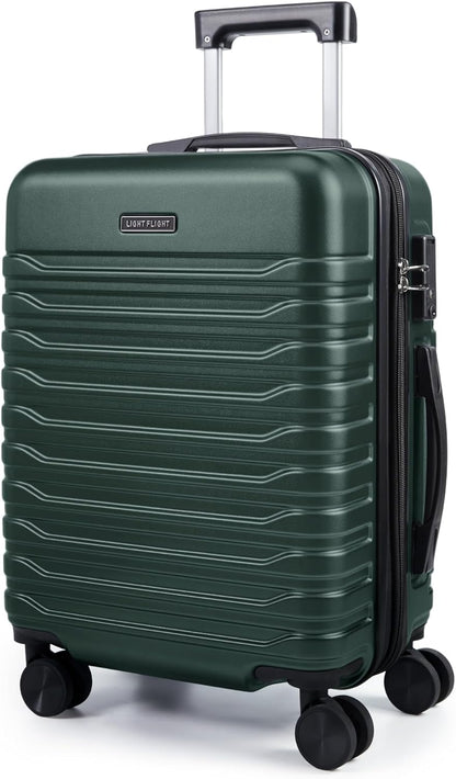 Expandable Carry On Luggage 22x14x9 Airline Approved with Double Spinner Wheels, 20 Inch Lightweight Hard Shell Rolling Suitcases with TSA Lock, Blue