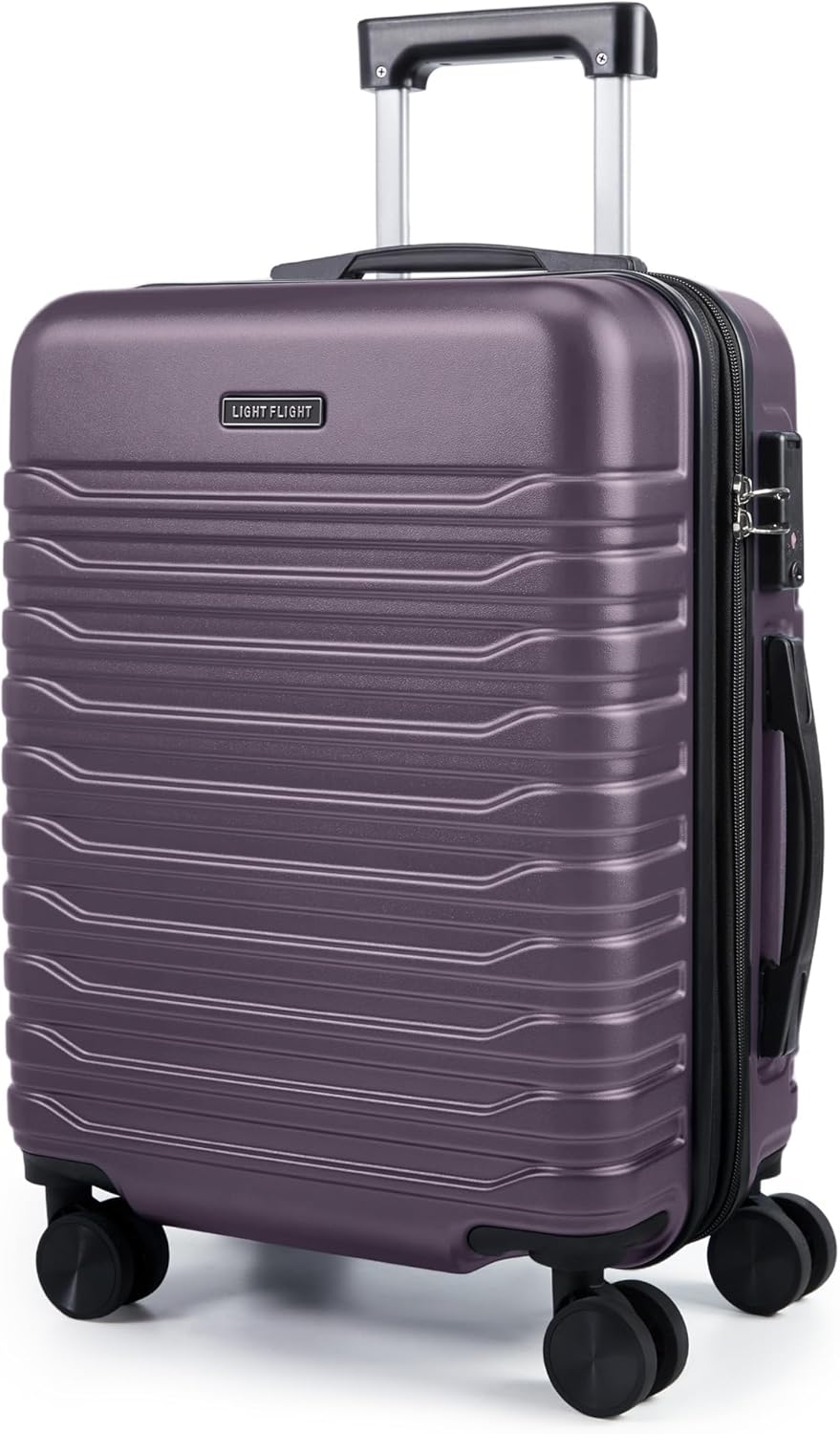 Expandable Carry On Luggage 22x14x9 Airline Approved with Double Spinner Wheels, 20 Inch Lightweight Hard Shell Rolling Suitcases with TSA Lock, Blue