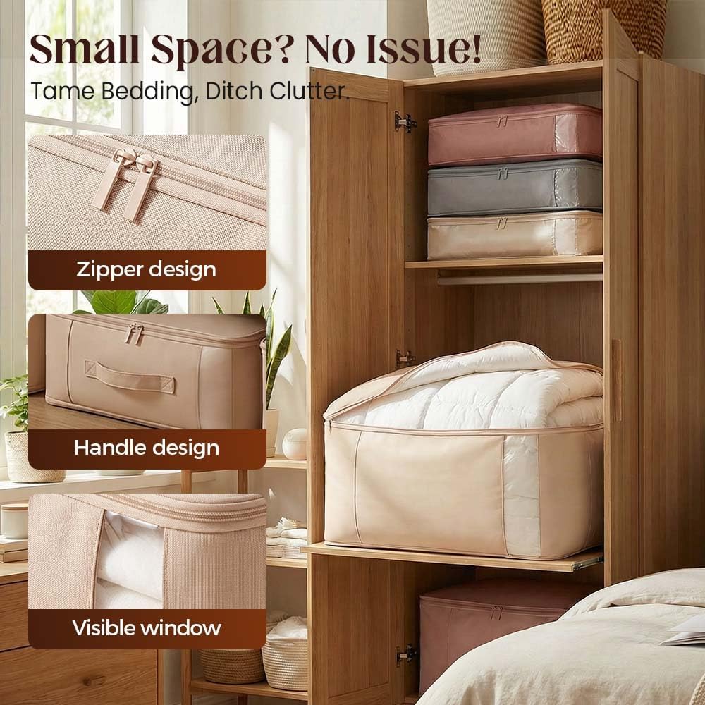 Ultra Space Saving Self Compression Organizer, 2026 New Space Saving Self Compression Organizer Space Bags, Heavy Duty Moving Bags for Comforters, Clothes, Blankets (Gray, Large)