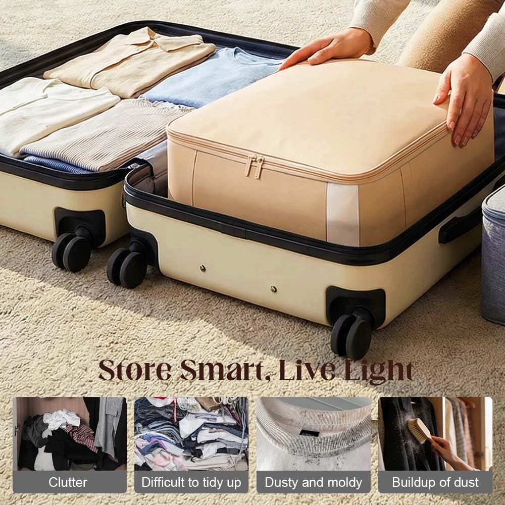 Ultra Space Saving Self Compression Organizer, 2026 New Space Saving Self Compression Organizer Space Bags, Heavy Duty Moving Bags for Comforters, Clothes, Blankets (Gray, Large)