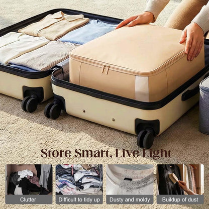 Ultra Space Saving Self Compression Organizer, 2026 New Space Saving Self Compression Organizer Space Bags, Heavy Duty Moving Bags for Comforters, Clothes, Blankets (Gray, Large)