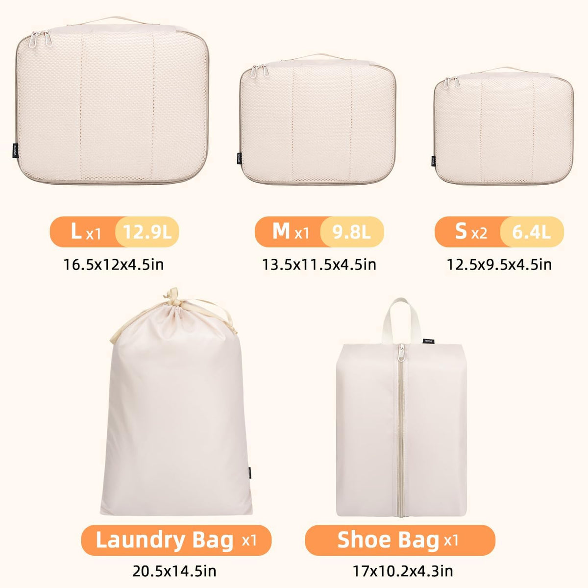 Packing Cubes Luggage Packing Organizers for Travel Accessories-Jet Black
