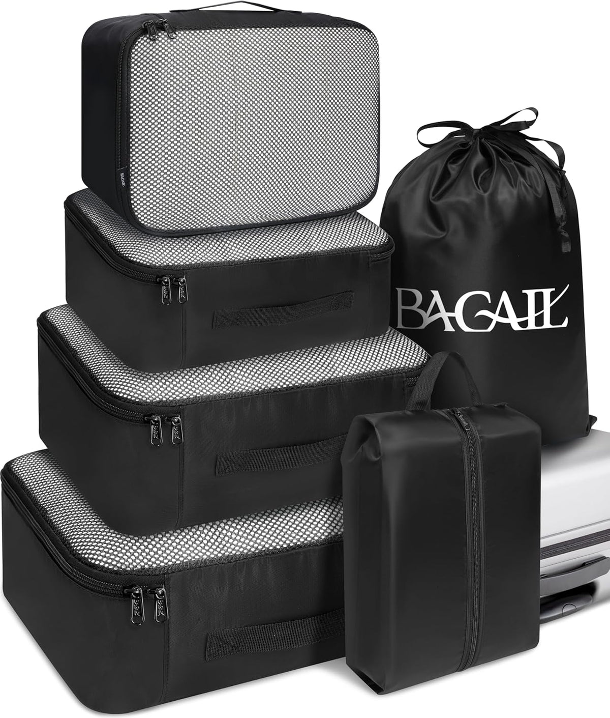 Packing Cubes Luggage Packing Organizers for Travel Accessories-Jet Black