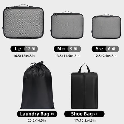 Packing Cubes Luggage Packing Organizers for Travel Accessories-Jet Black