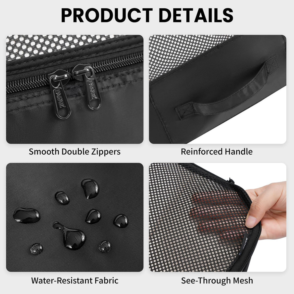 Packing Cubes Luggage Packing Organizers for Travel Accessories-Jet Black