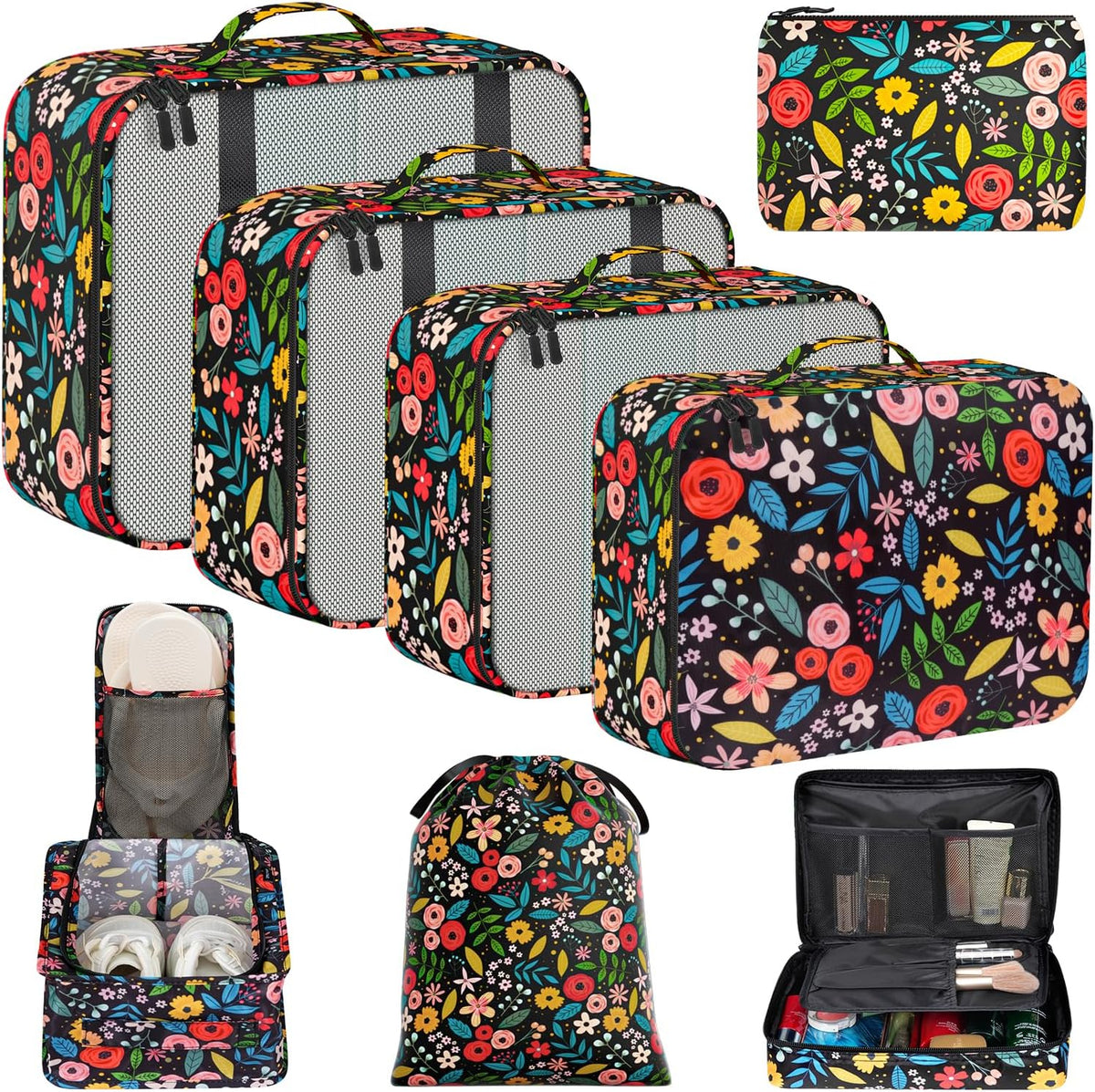 Packing Cubes Luggage Packing Organizers for Travel Accessories-Jet Black