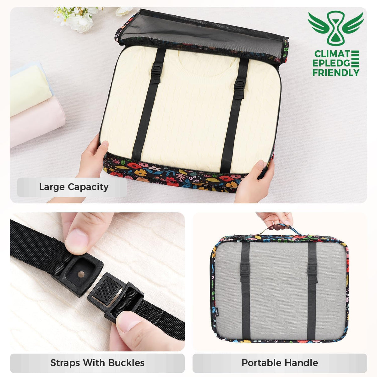 Packing Cubes Luggage Packing Organizers for Travel Accessories-Jet Black