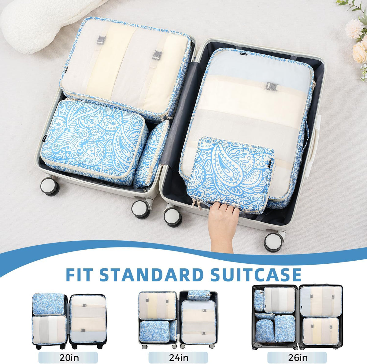Packing Cubes Luggage Packing Organizers for Travel Accessories-Jet Black