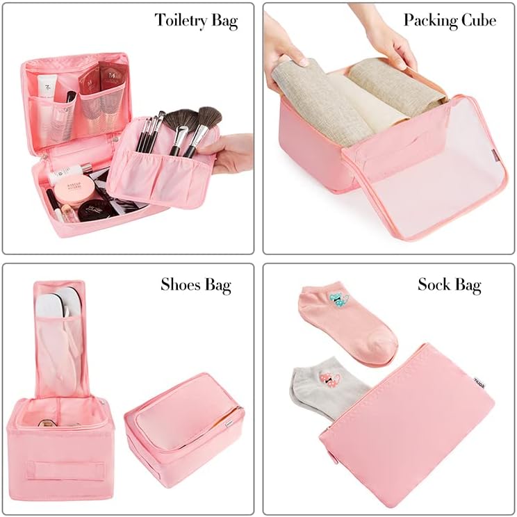 Packing Cubes Luggage Packing Organizers for Travel Accessories-Jet Black