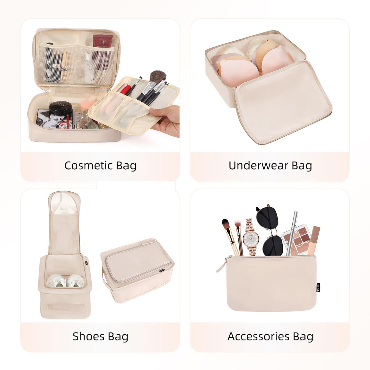 Packing Cubes Luggage Packing Organizers for Travel Accessories-Jet Black