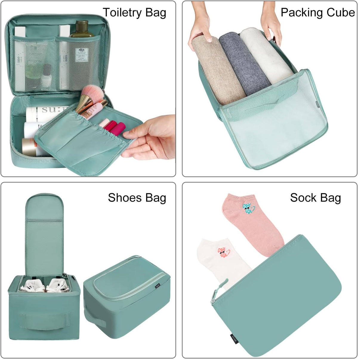 Packing Cubes Luggage Packing Organizers for Travel Accessories-Jet Black