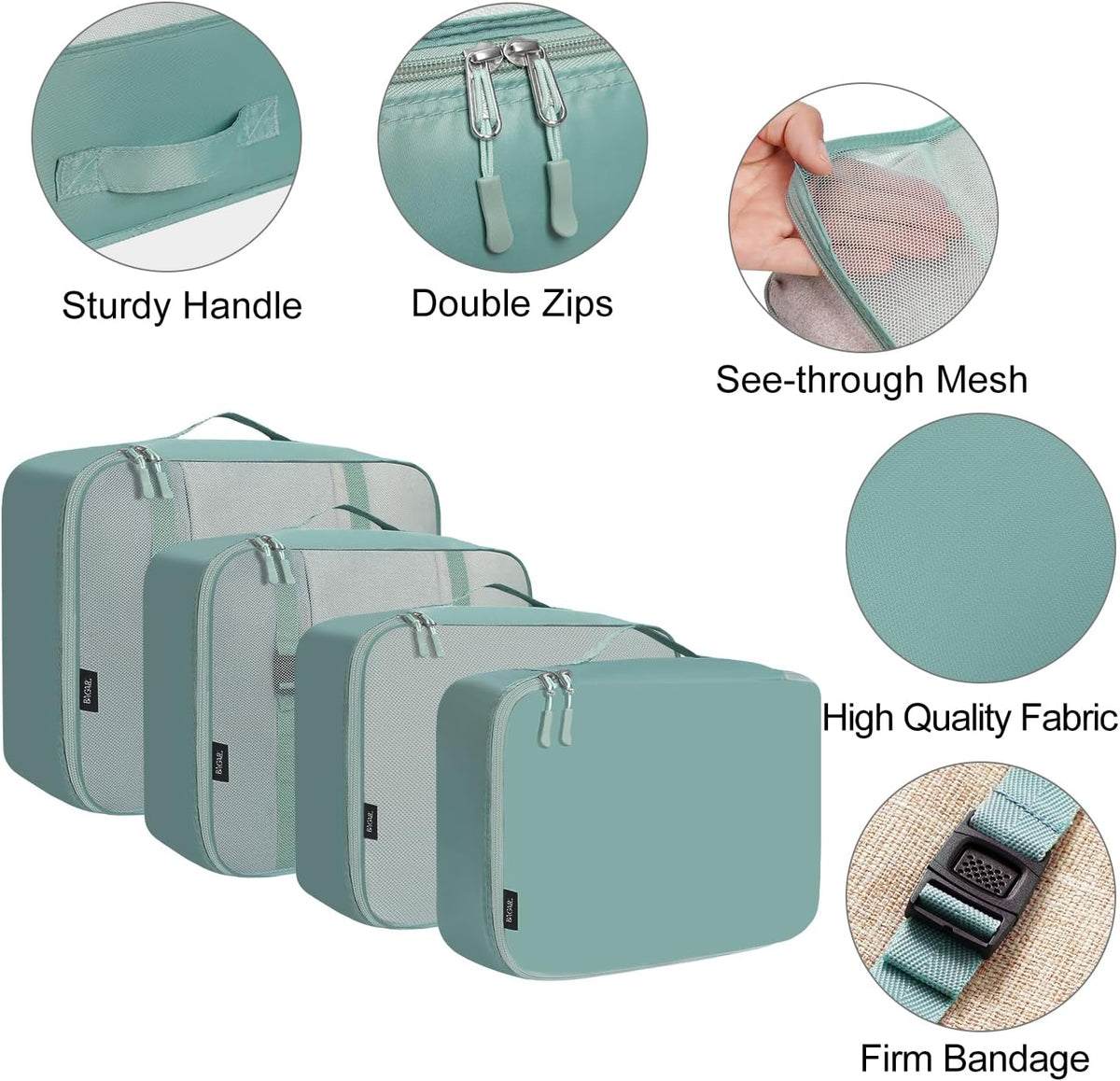 Packing Cubes Luggage Packing Organizers for Travel Accessories-Jet Black