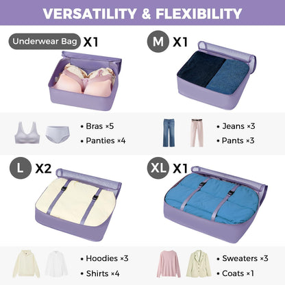 Packing Cubes Luggage Packing Organizers for Travel Accessories-Jet Black