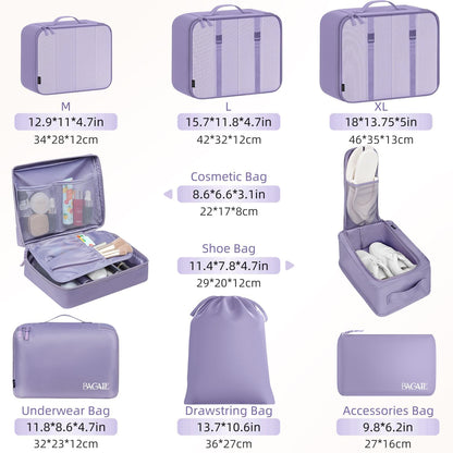 Packing Cubes Luggage Packing Organizers for Travel Accessories-Jet Black
