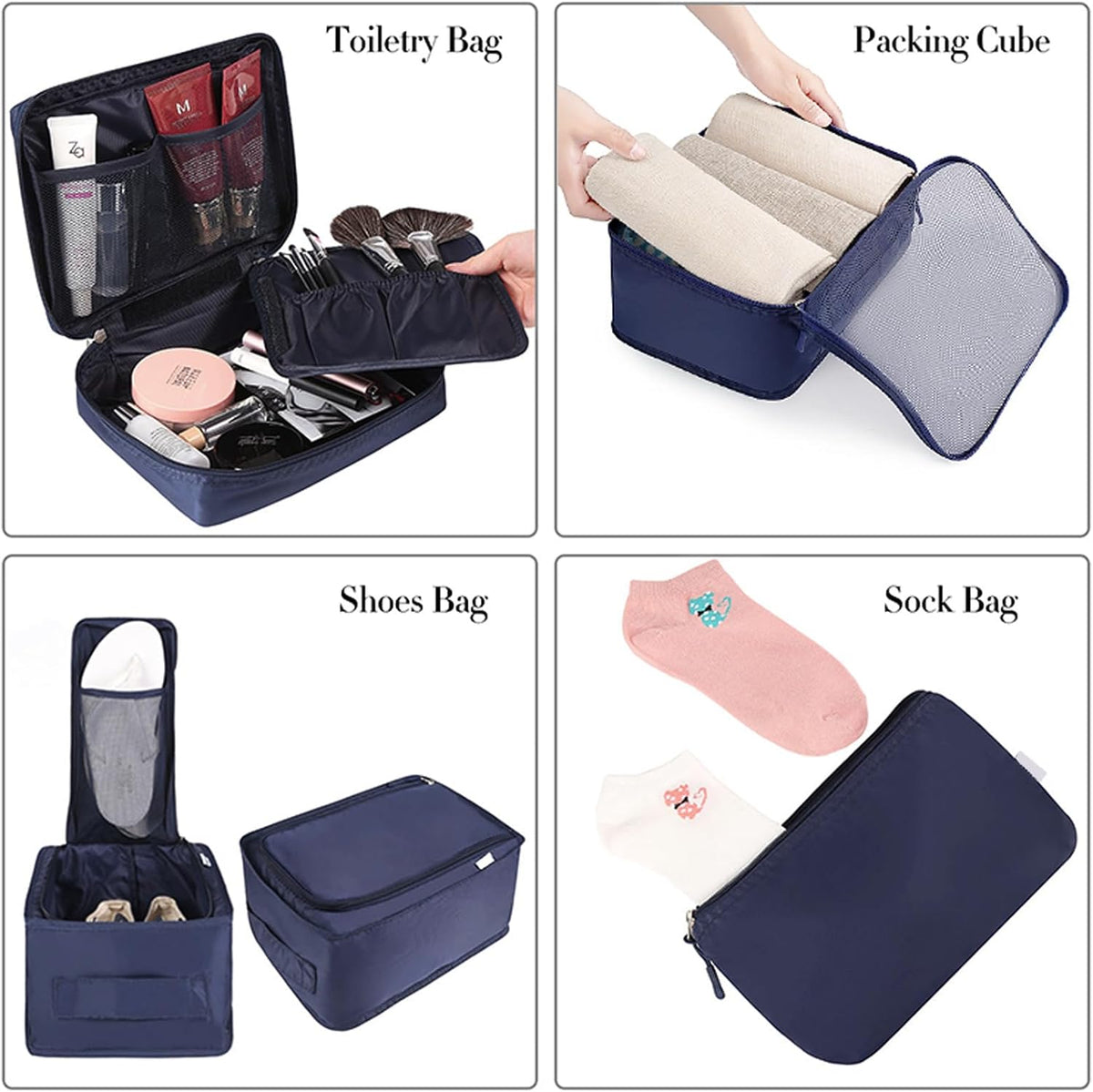 Packing Cubes Luggage Packing Organizers for Travel Accessories-Jet Black