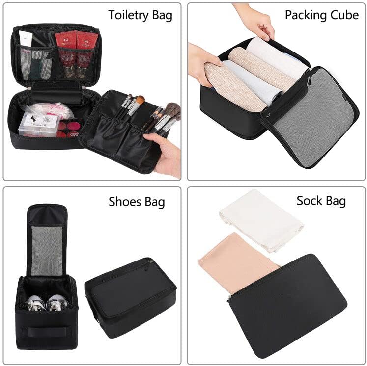 Packing Cubes Luggage Packing Organizers for Travel Accessories-Jet Black